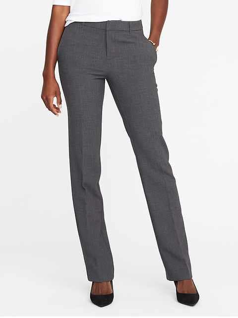 Mid-Rise Harper Full-Length Pants for Women - Heather Gray