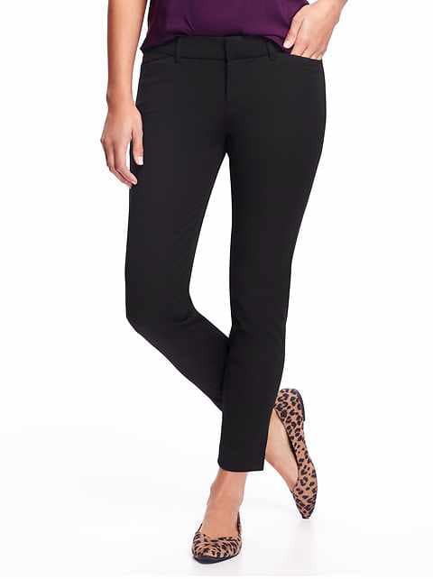 Mid-Rise Pixie Ankle Pants for Women - Black