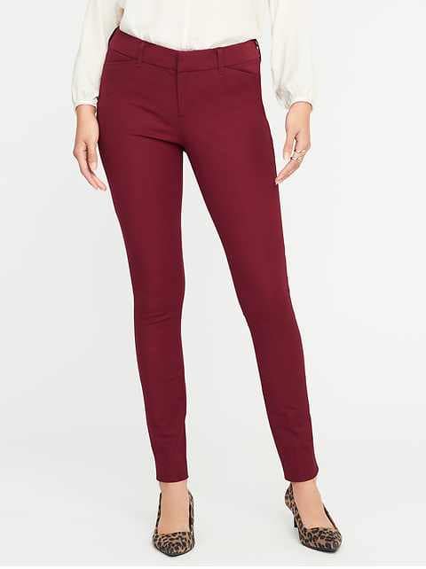 Mid-Rise Pixie Full-Length Pants for Women - Gosh Garnet