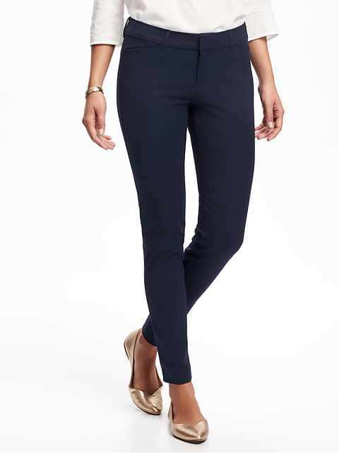 Mid-Rise Pixie Full-Length Pants for Women - In the Navy