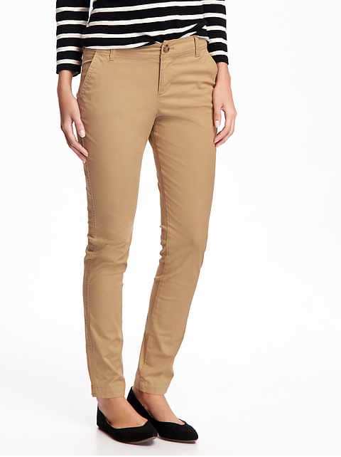 Mid-Rise Skinny Everyday Khakis for Women - Crumb On Down