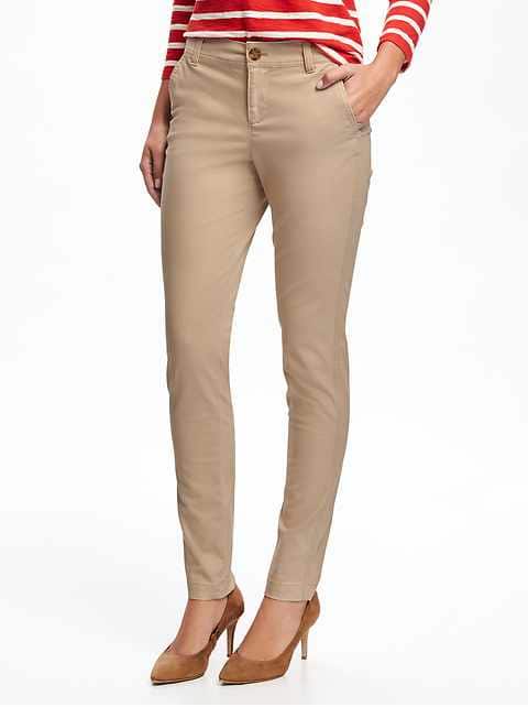 Mid-Rise Skinny Everyday Khakis for Women - Rolled Oats
