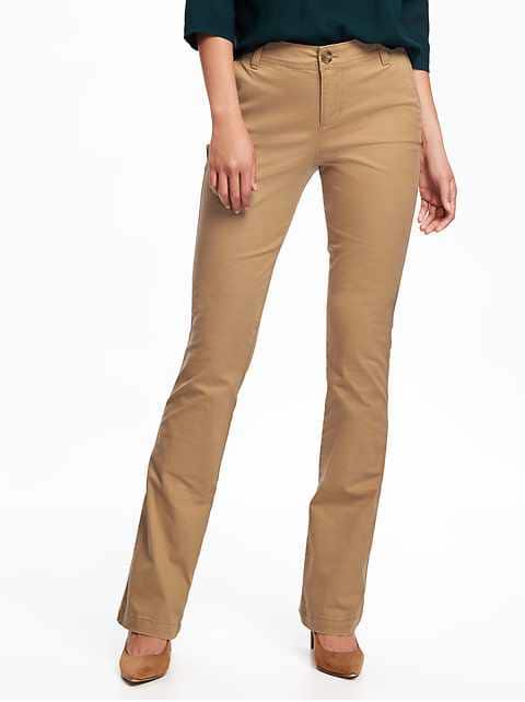 Mid-Rise Boot-Cut Khakis for Women - Crumb On Down